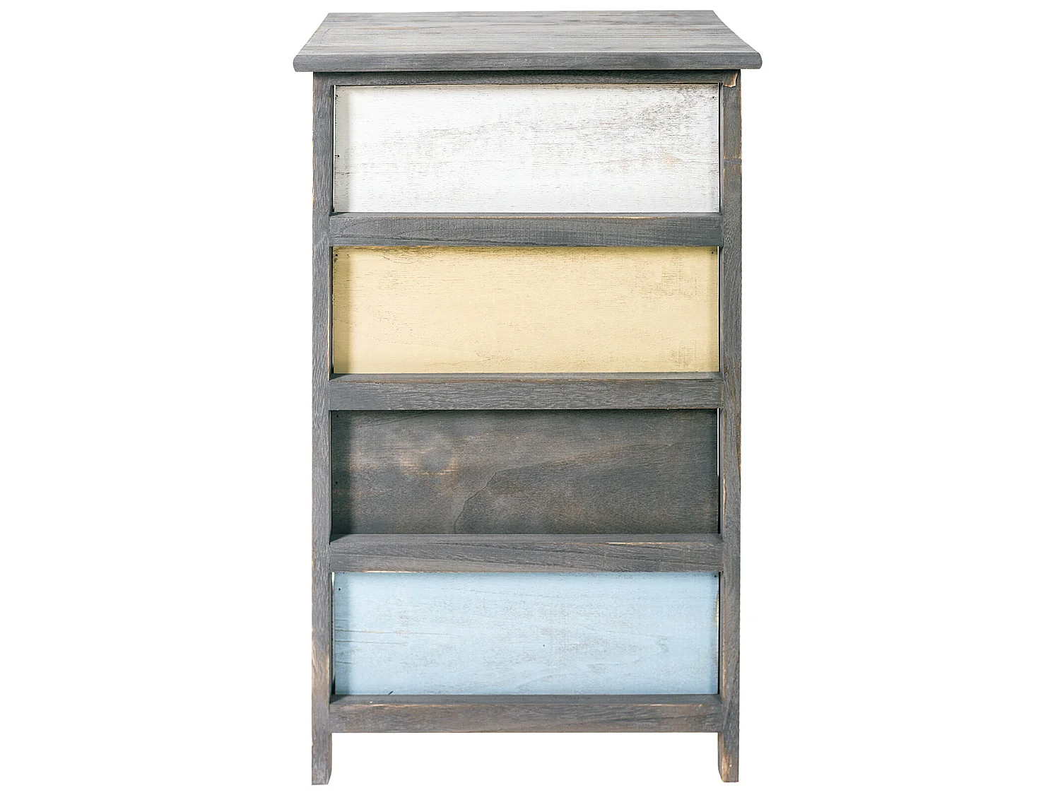 Chiffonier Commode 4 Tiroirs Gris Style 72x40x29