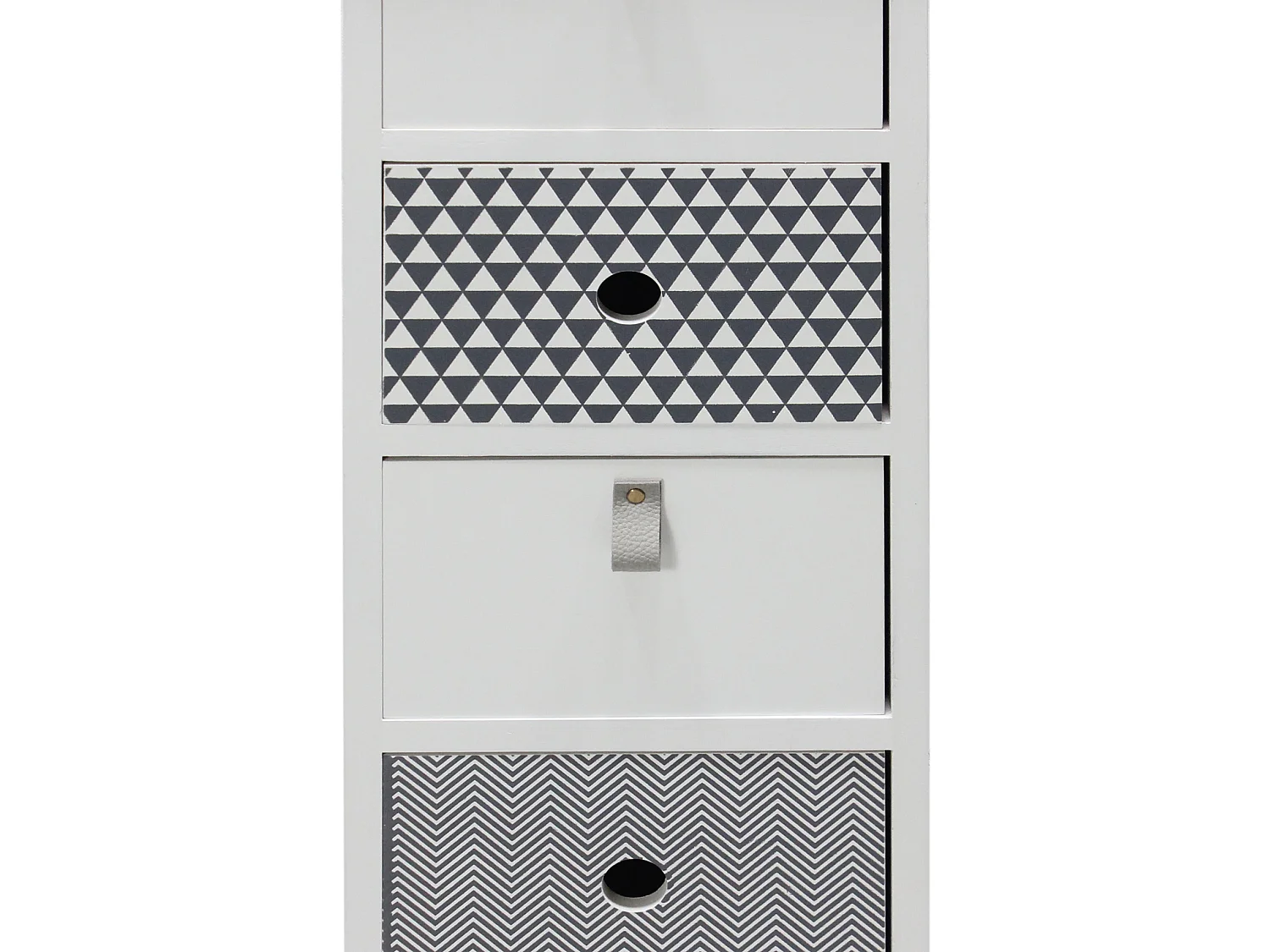 Cómoda alta con 5 cajones en madera blanca Entrada moderna 93x30x25 cm