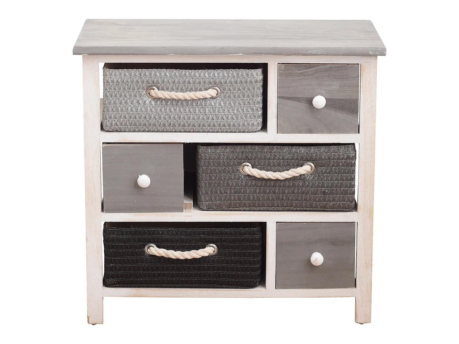 Cassettiera Mobile Bagno Shabby 6 Cassetti Moderno 53x56x27