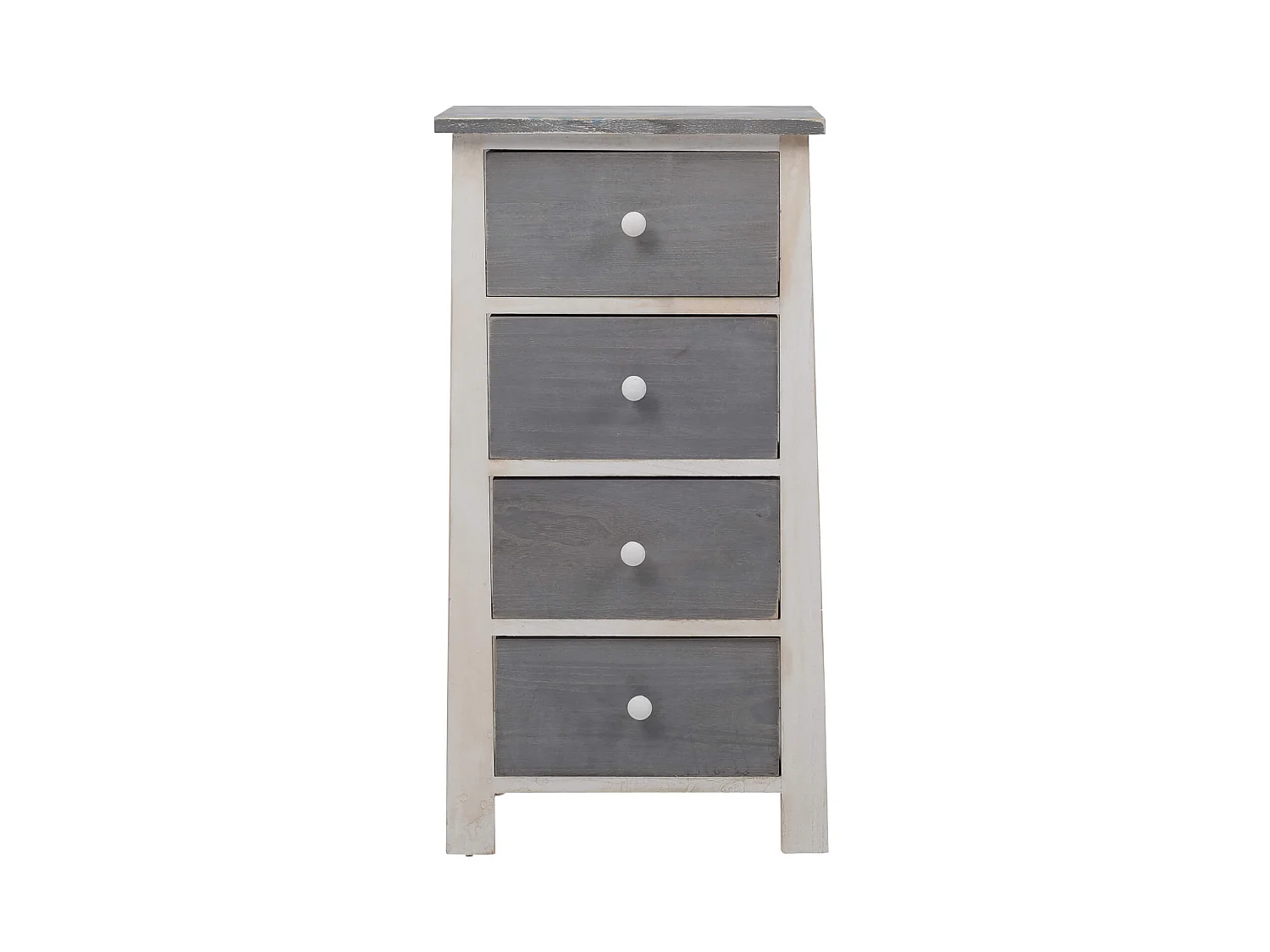 Chiffonnier 4 Tiroirs Bois Gris Vintage 73x37x27