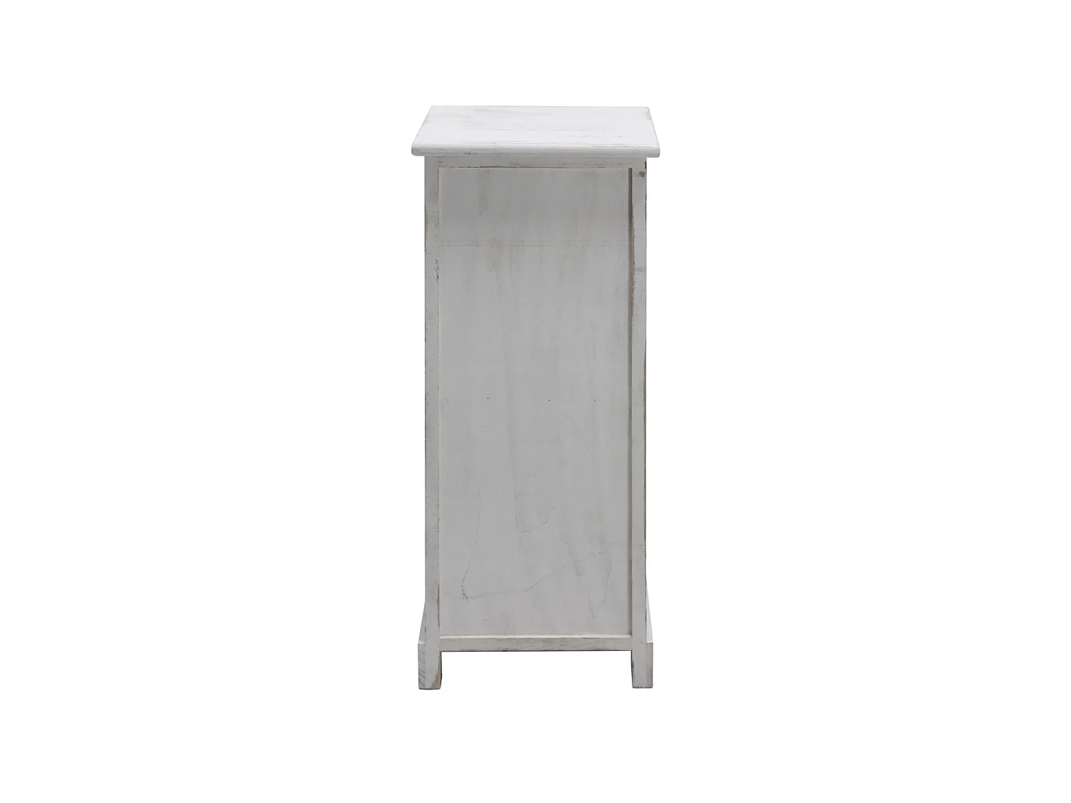 Table Étroite Bois Mdf Blanc Gris 4 Tiroirs 76x30x25 Cm