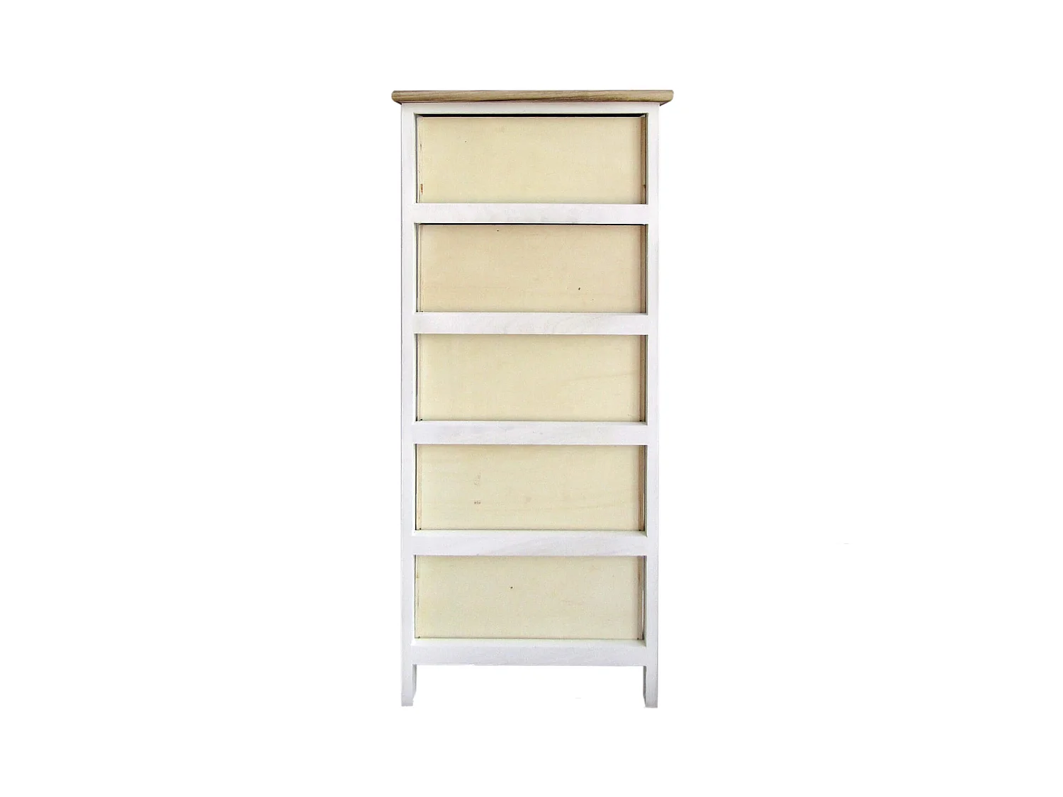 Cómoda 5 cajones Moderna Madera Clara Blanco Azul 93x40x30