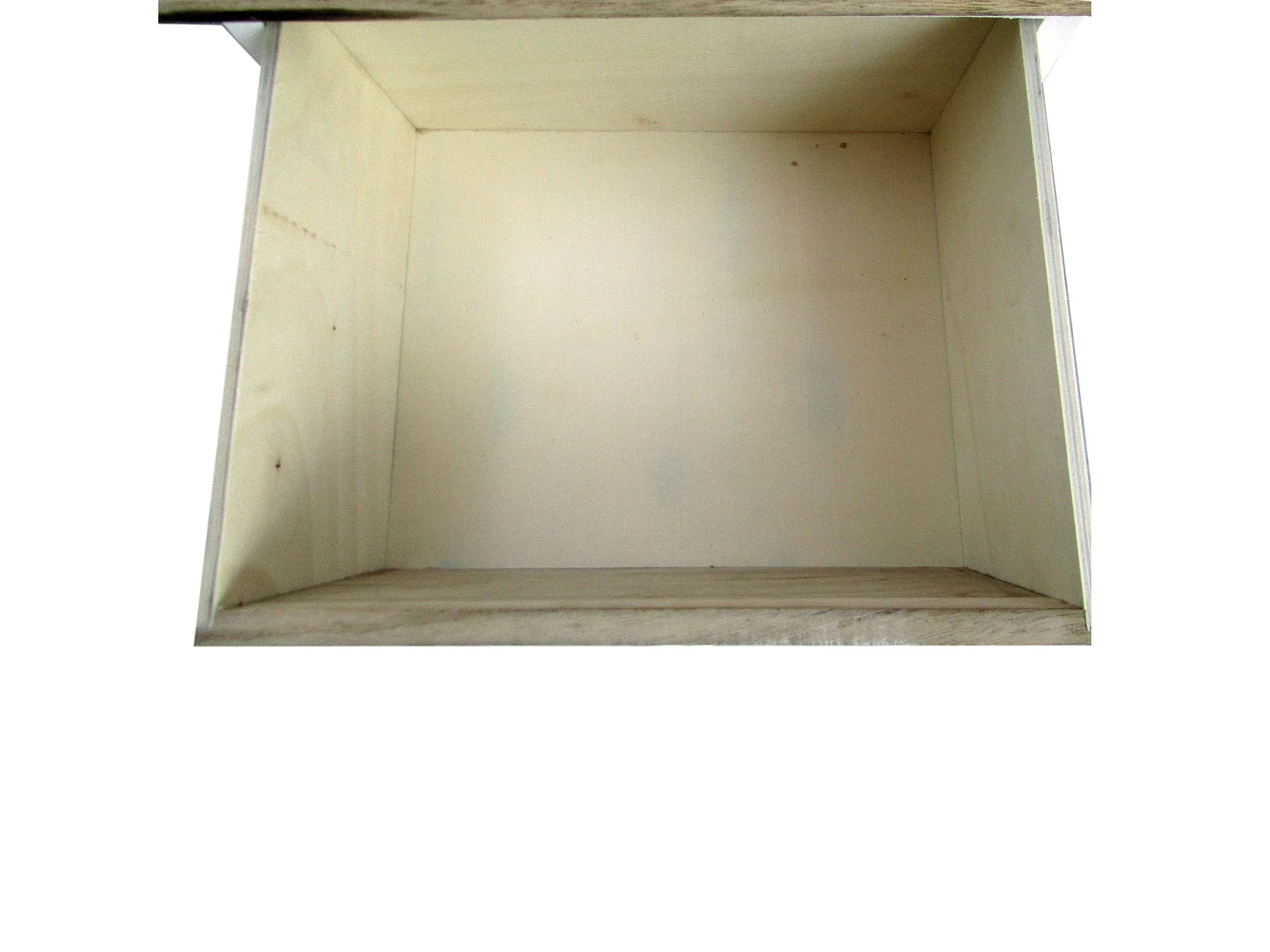 Commode 5 Tiroirs Moderne Bois Clair Blanc Bleu 93x40x30