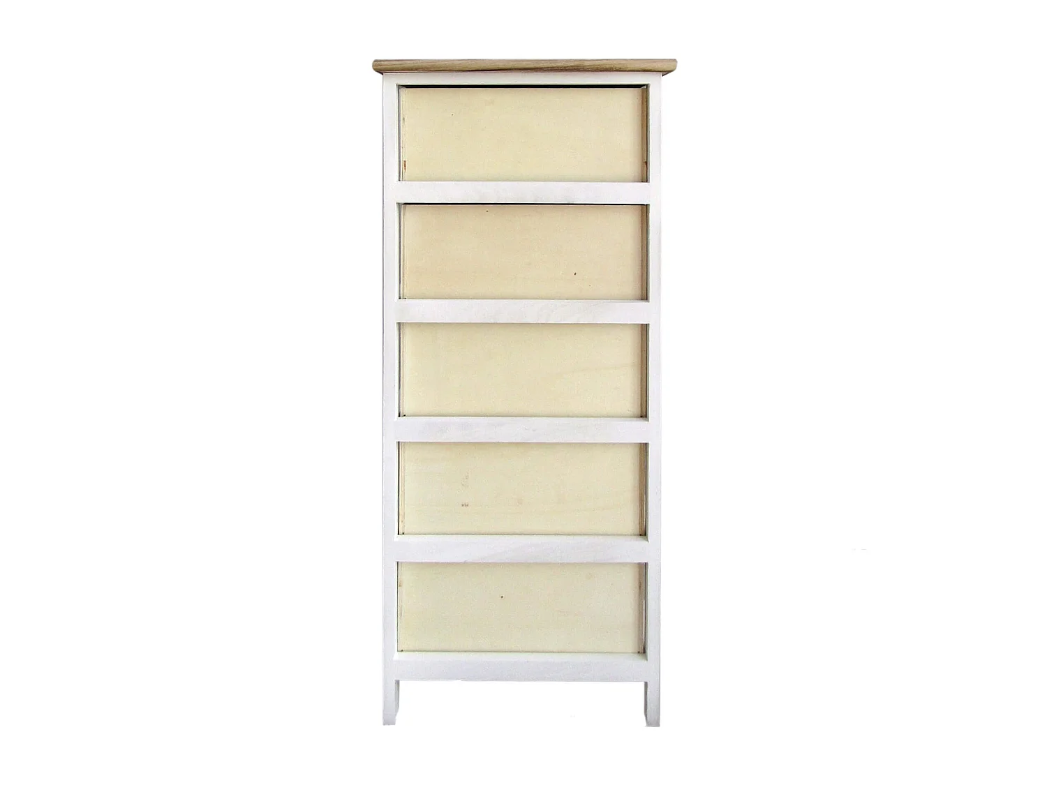 Commode 5 Tiroirs Moderne Bois Clair Blanc Bleu 93x40x30
