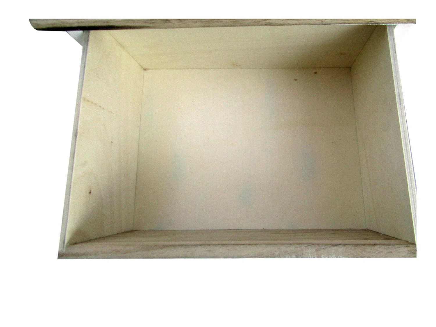 Commode 4 Tiroirs Bois Majolica Blanc Clair Bleu 76x40x30