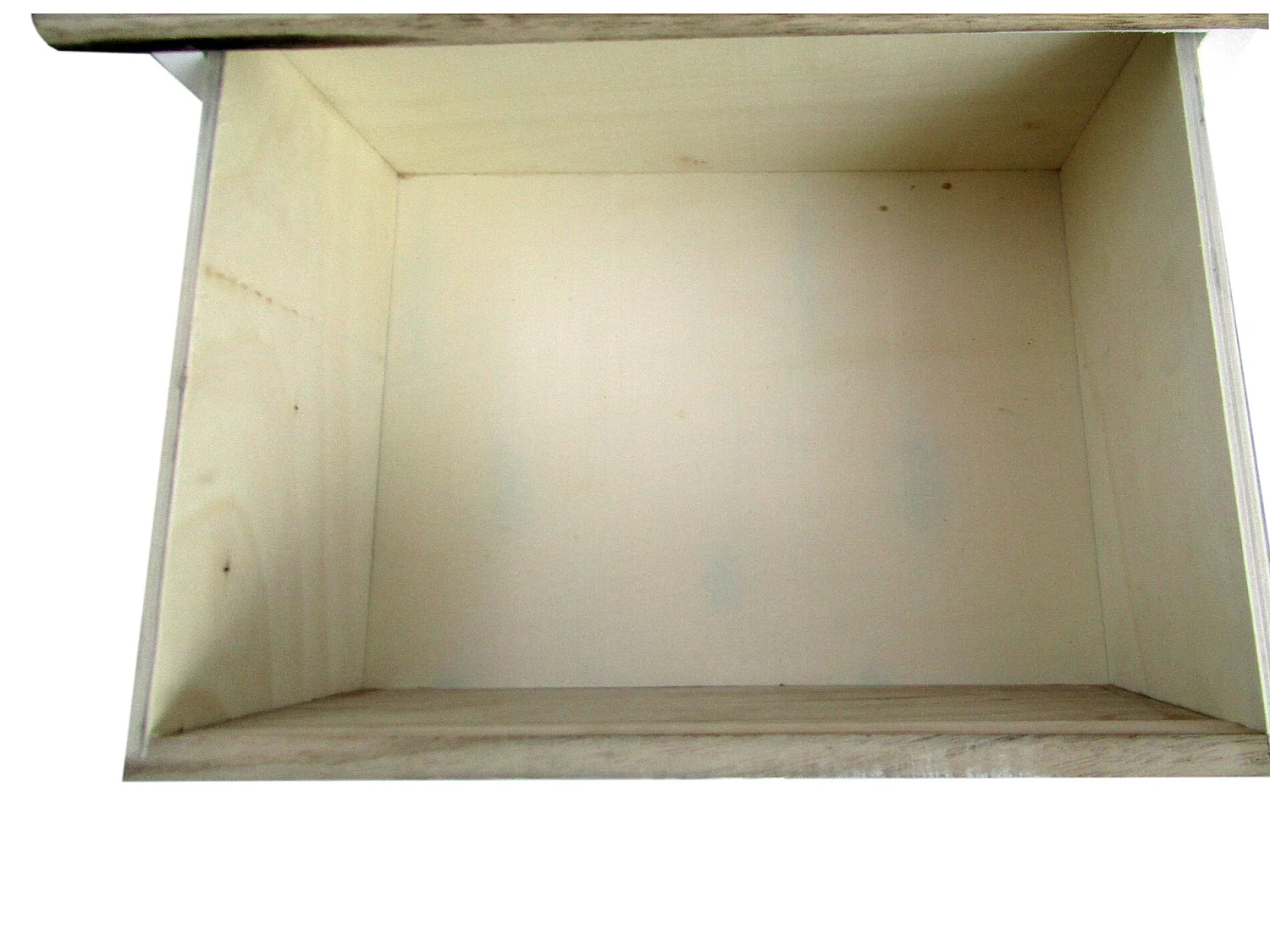 Commode 4 Tiroirs Bois Majolica Blanc Clair Bleu 76x40x30