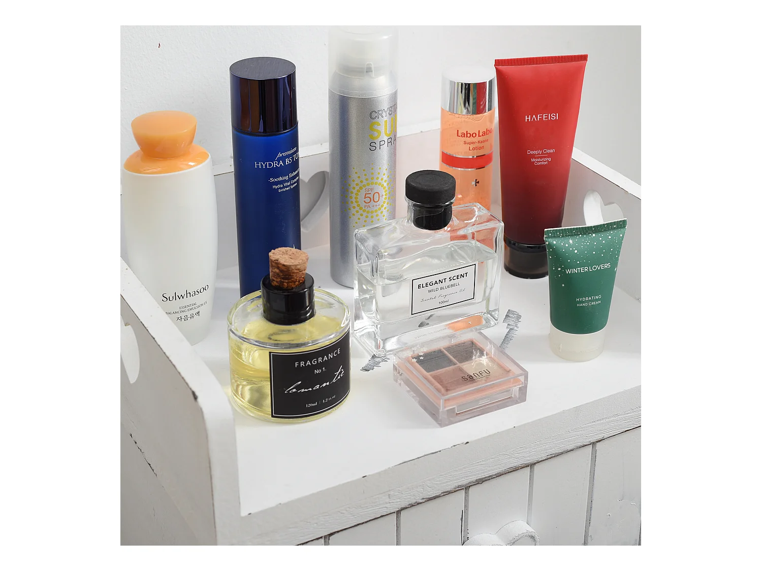 Cassettiera Comodino Bianco Shabby Cassetti Cuore 72x35x27