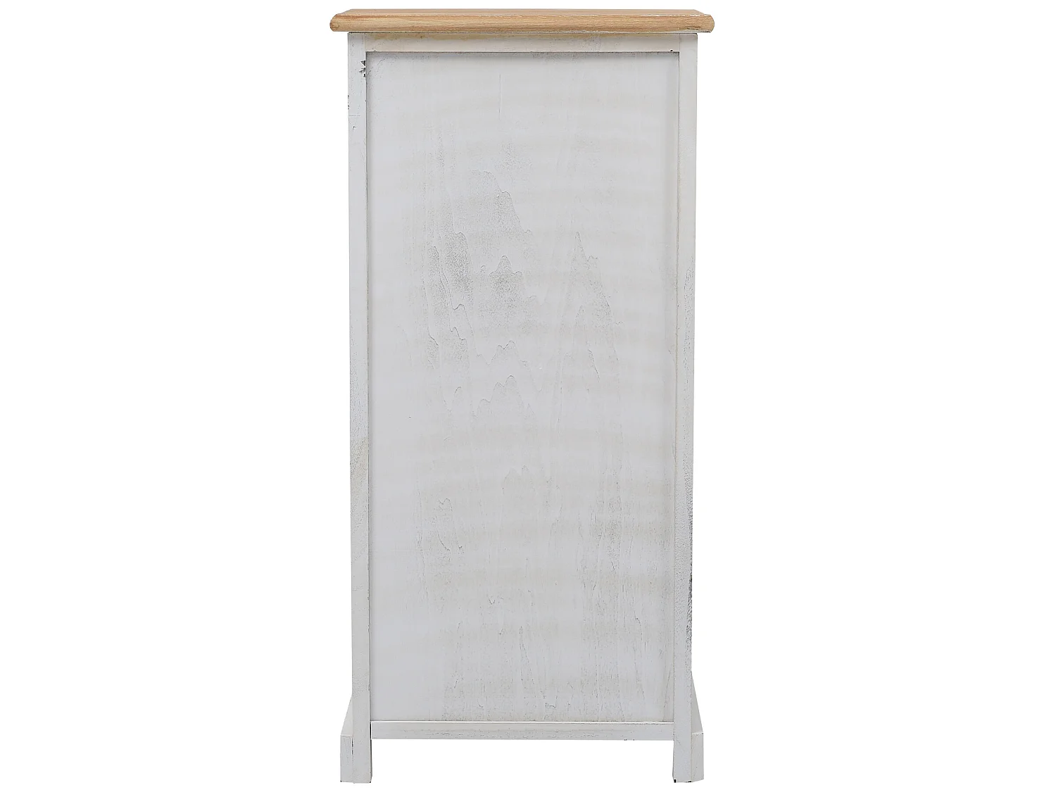 Chiffonnier Commode 4 Tiroirs Bois Blanc Gris Shabby 72x35x27