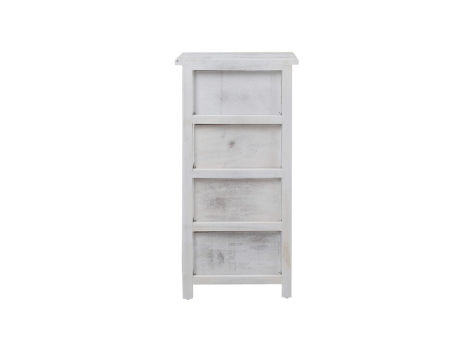 Comodino Cassettiera 4 Cassetti Bianco Grigio Shabby 73x37x27