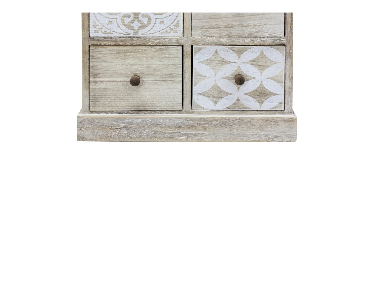 Cassettiera 8 Cassetti Legno Beige Bianco Ingresso 80,5x53,5x25