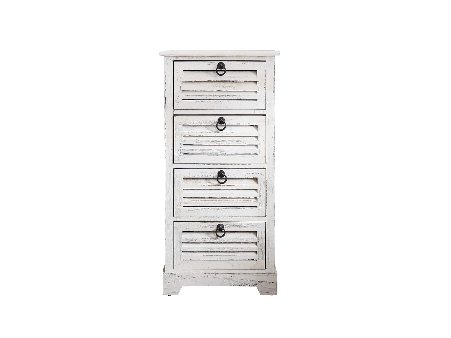 Chiffonnier Table De Chevet 4 Tiroirs Bois Blanc 81x40x27