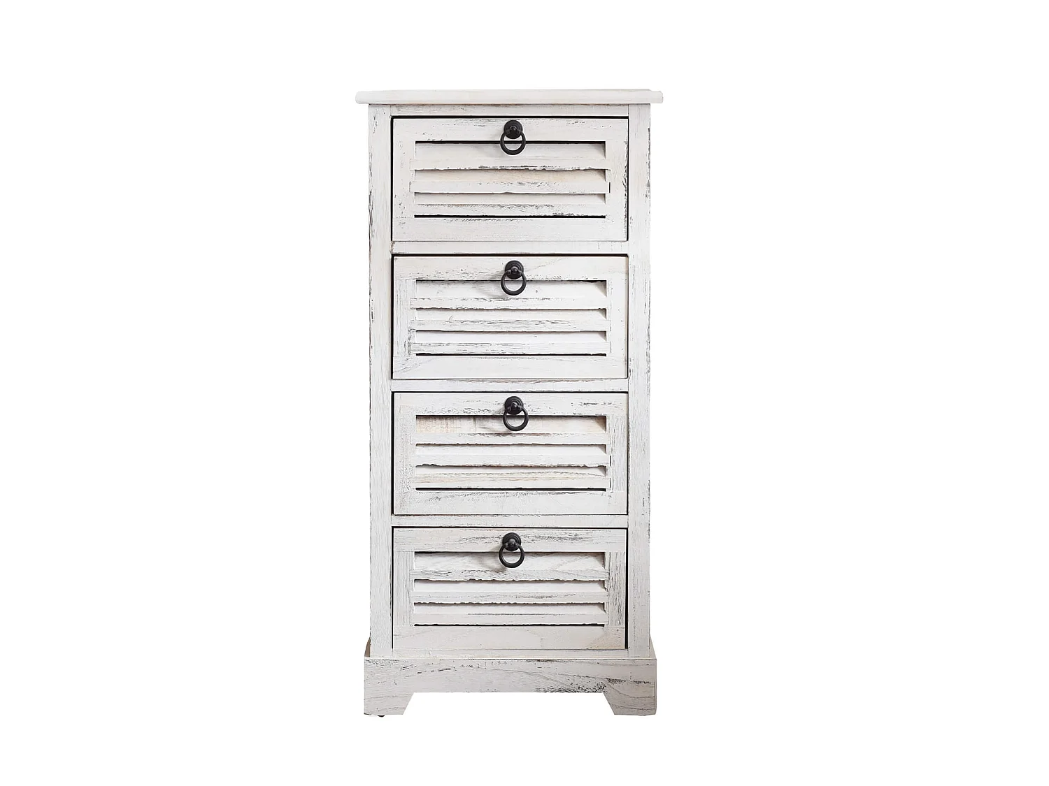 Chiffonnier Table De Chevet 4 Tiroirs Bois Blanc 81x40x27