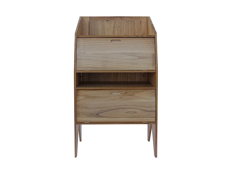 Chiffonnier Commode 2 Porte 2 Tiroirs Bois Moderne 130,5x70x31