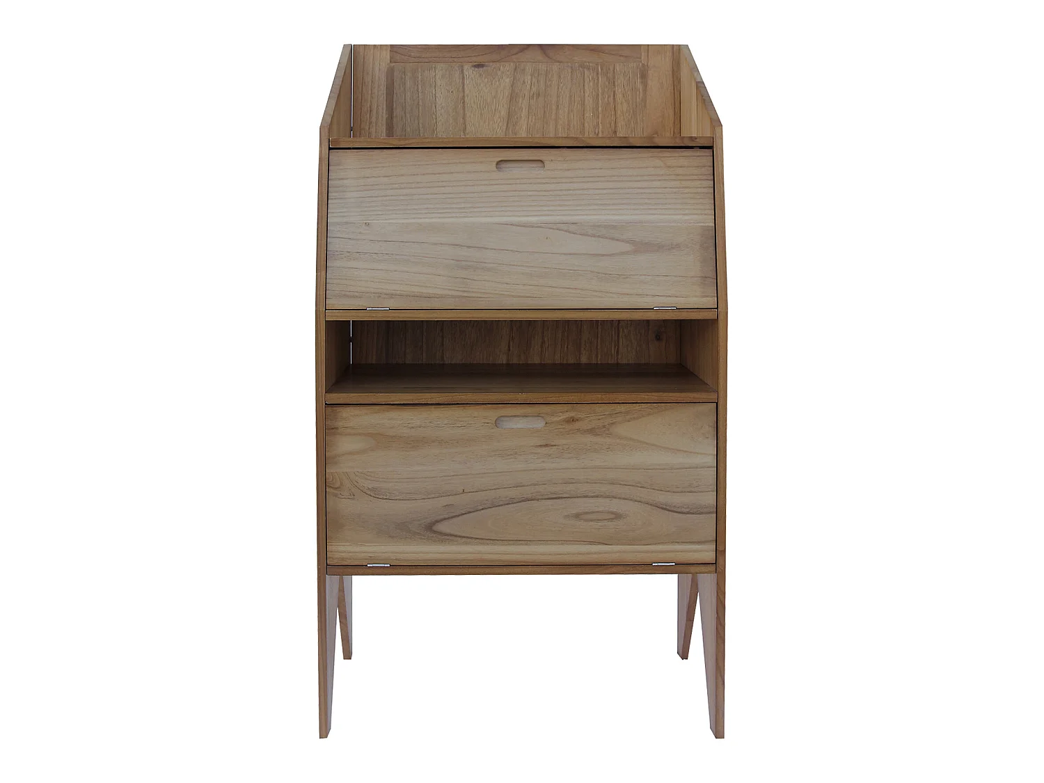 Chiffonnier Commode 2 Porte 2 Tiroirs Bois Moderne 130,5x70x31