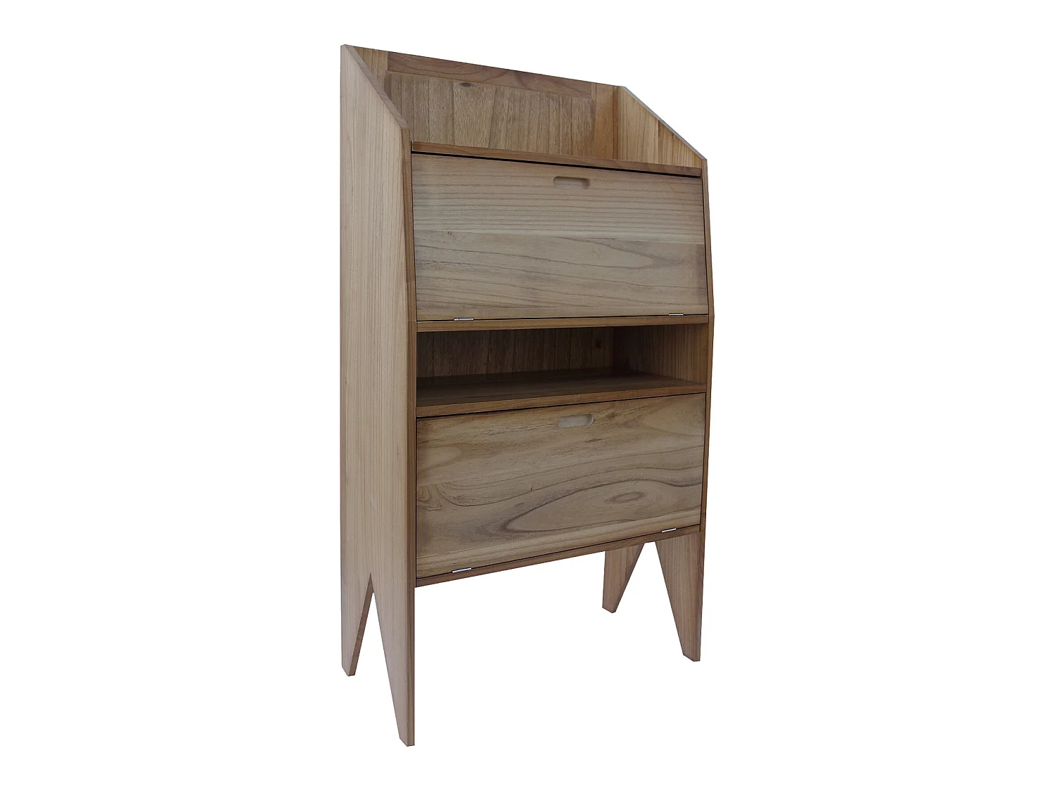 Chiffonnier Commode 2 Porte 2 Tiroirs Bois Moderne 130,5x70x31