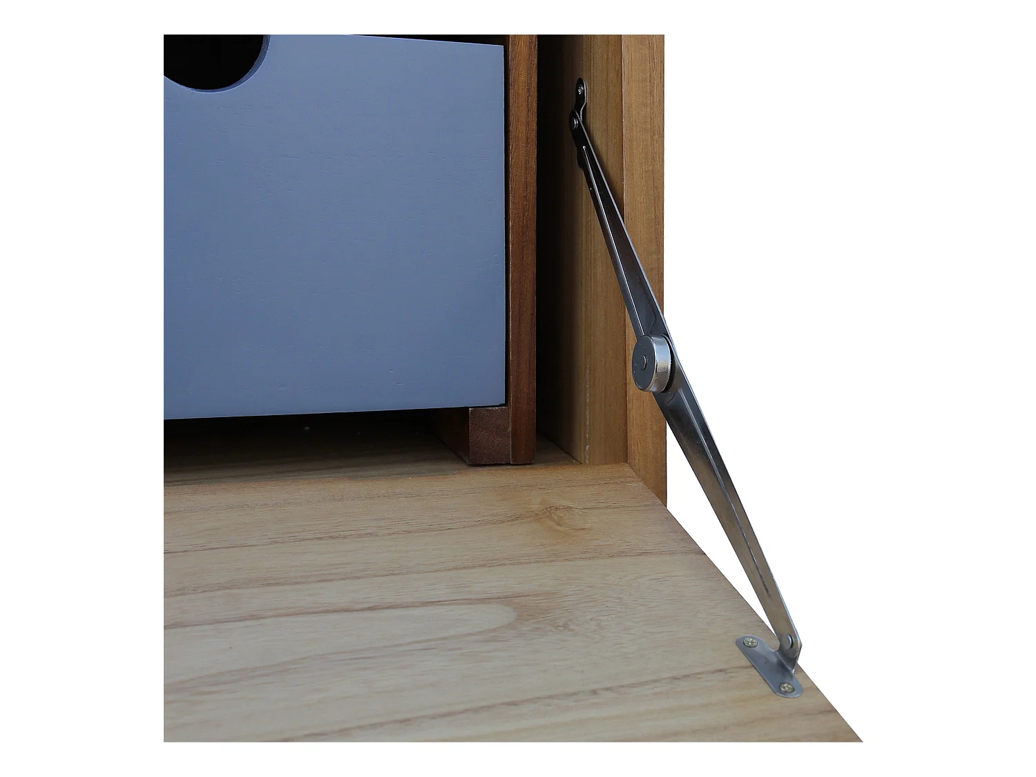 Chiffonnier Commode 2 Porte 2 Tiroirs Bois Moderne 130,5x70x31