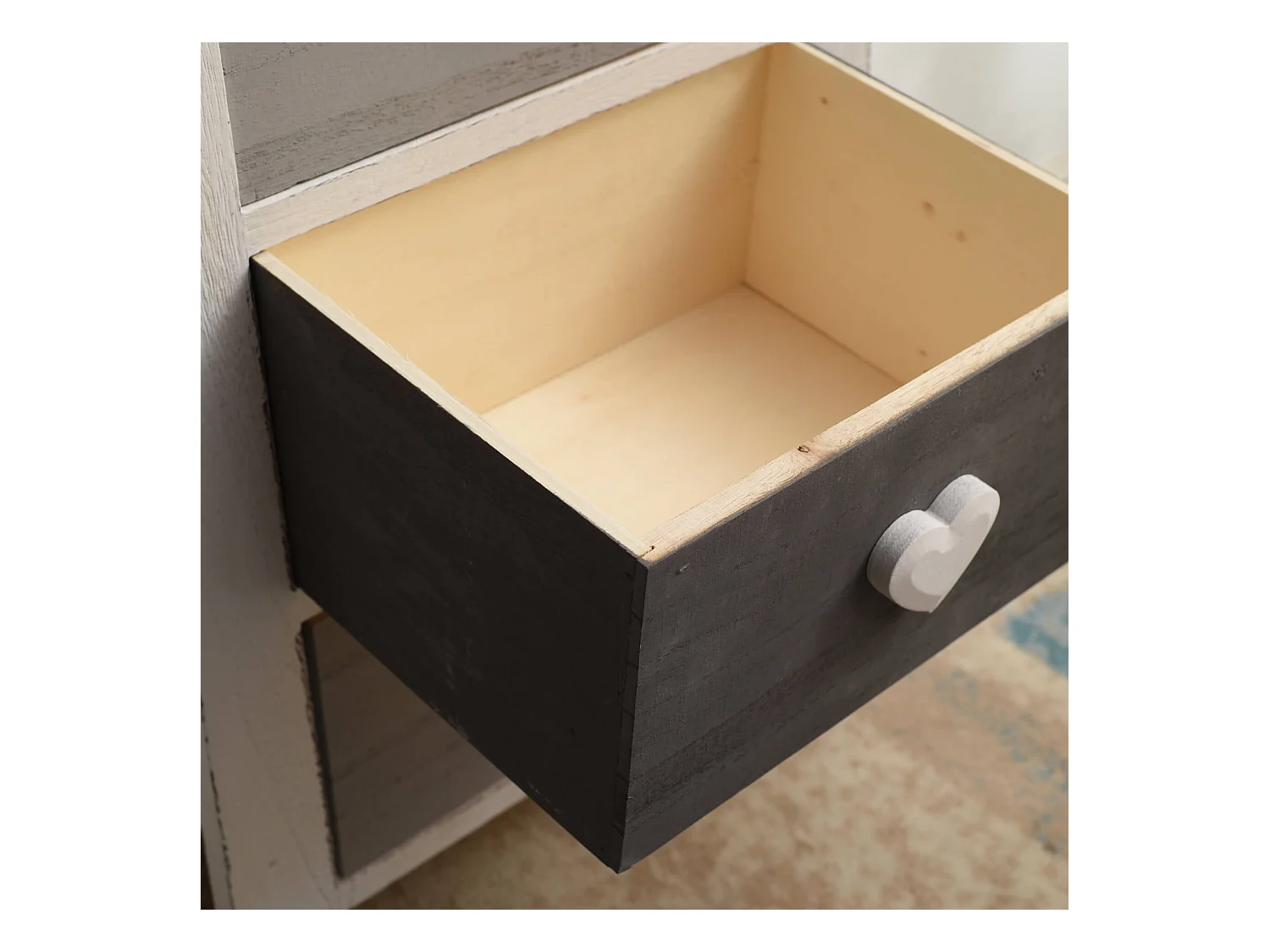 Cassettiera Comodino  5 Cassetti Colorati Cuore 87x37x27