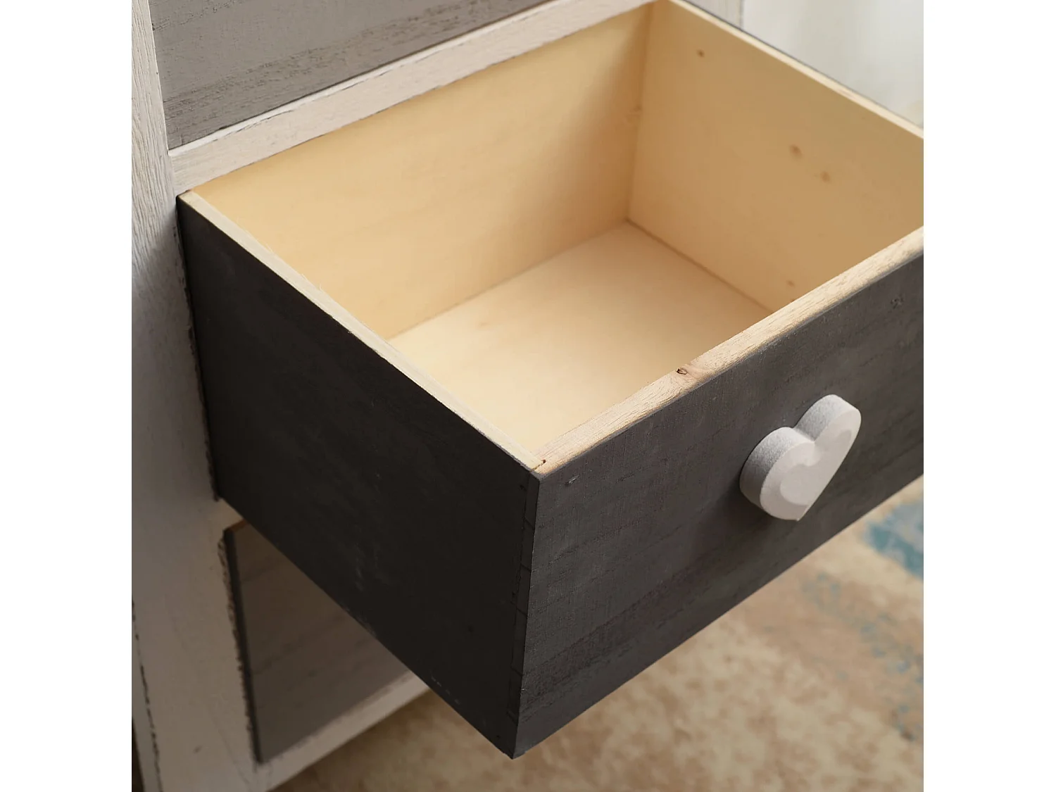 Cómoda 5 gavetas coloridas Coração 87x37x27