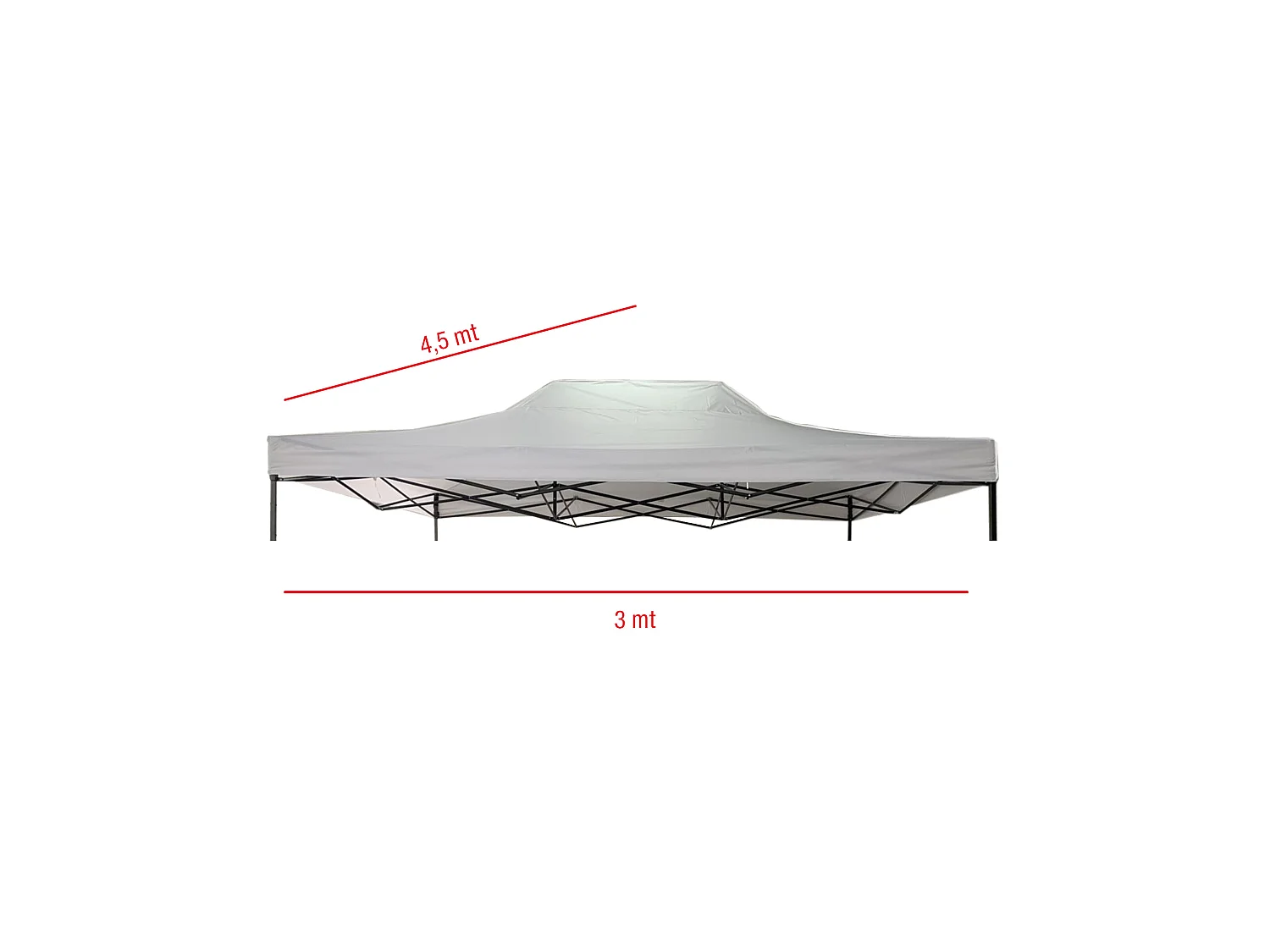 Housse De Remplacement Gazebo Blanc Polyester Oxford 800d 2,9x4,4