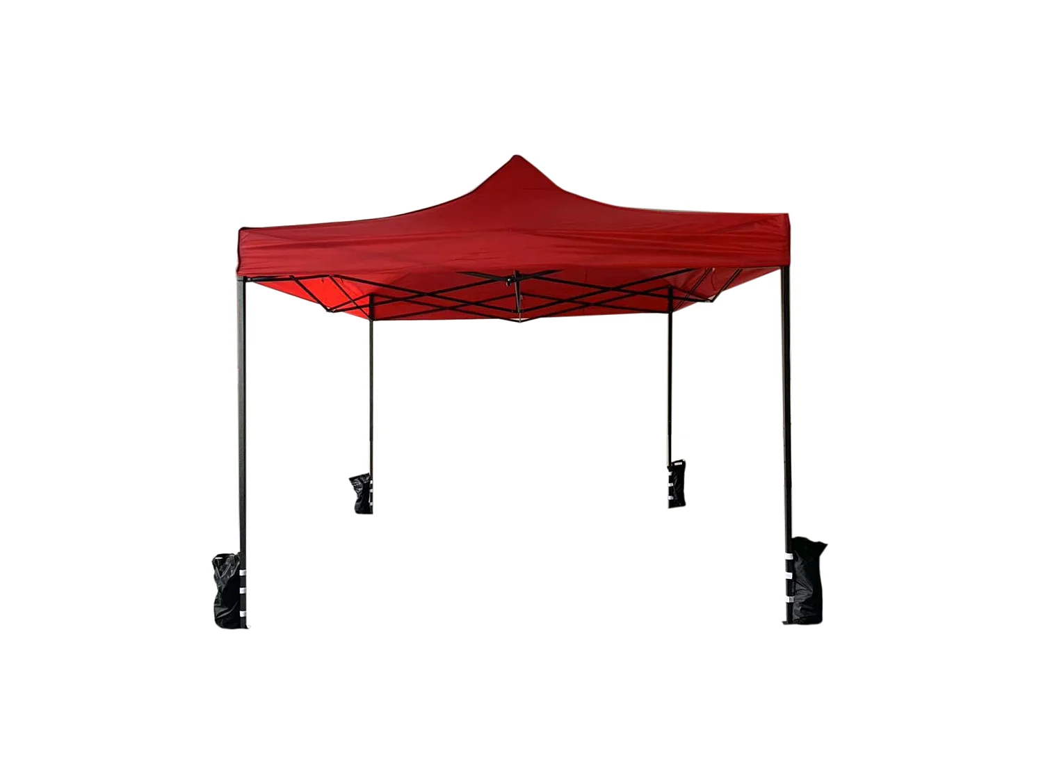 Gazebo Tenda acordeão vermelho 4 pesos Poliester metálico 3x3