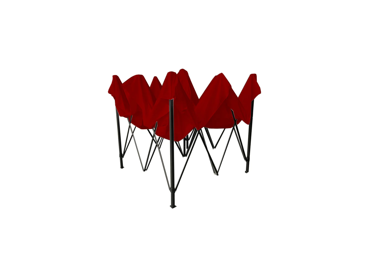 Gazebo Pavillon Pliant Rouge 4 Poids Métal Polyester Jardin 3x3