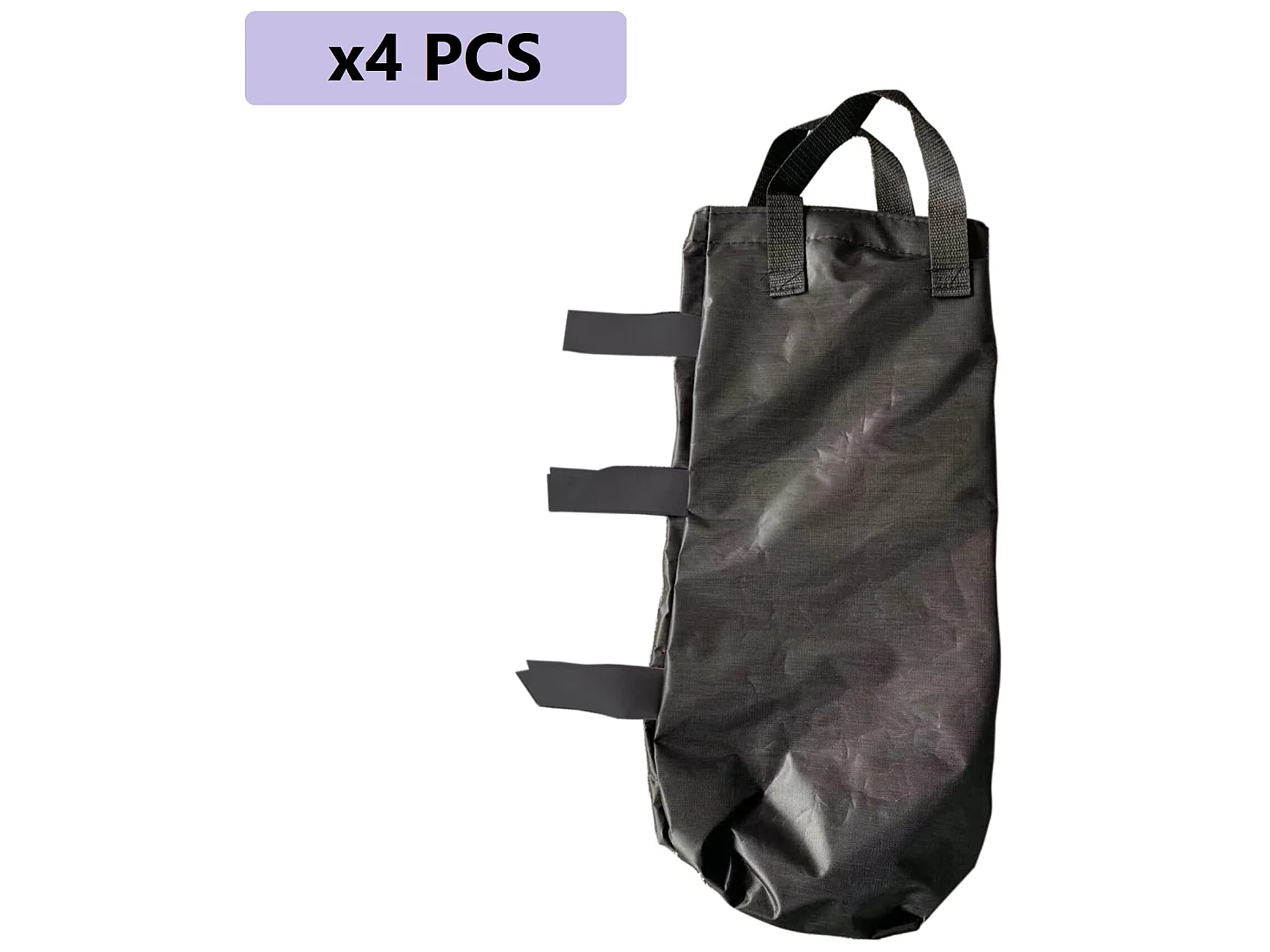 4 Sacs Lestage Fixation Tonnelle Pavillon Noir Velcro 48x22,5