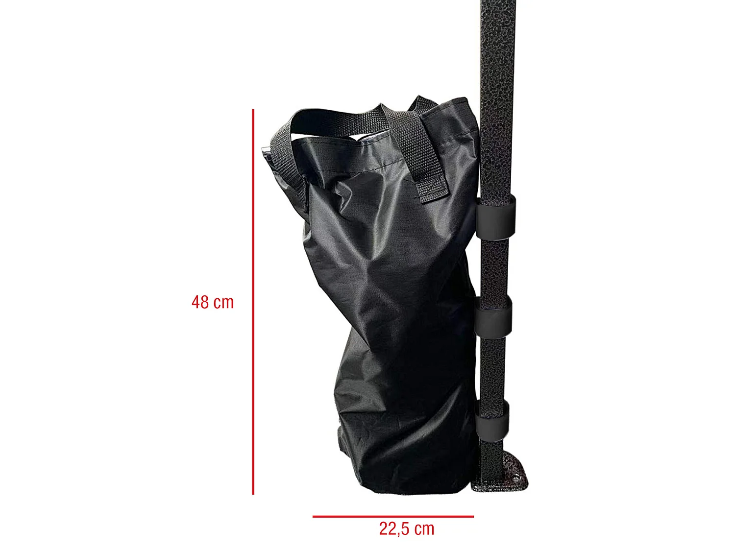 4 Sacs Lestage Fixation Tonnelle Pavillon Noir Velcro 48x22,5