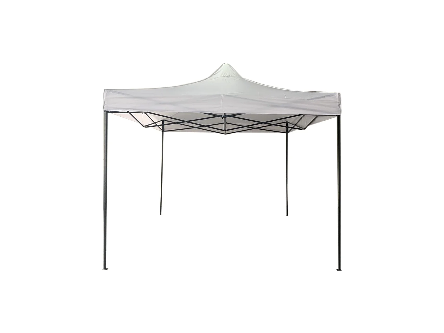 Gazebo Pieghevole A Fisarmonica Bianco Metallo Poliestere 3x3