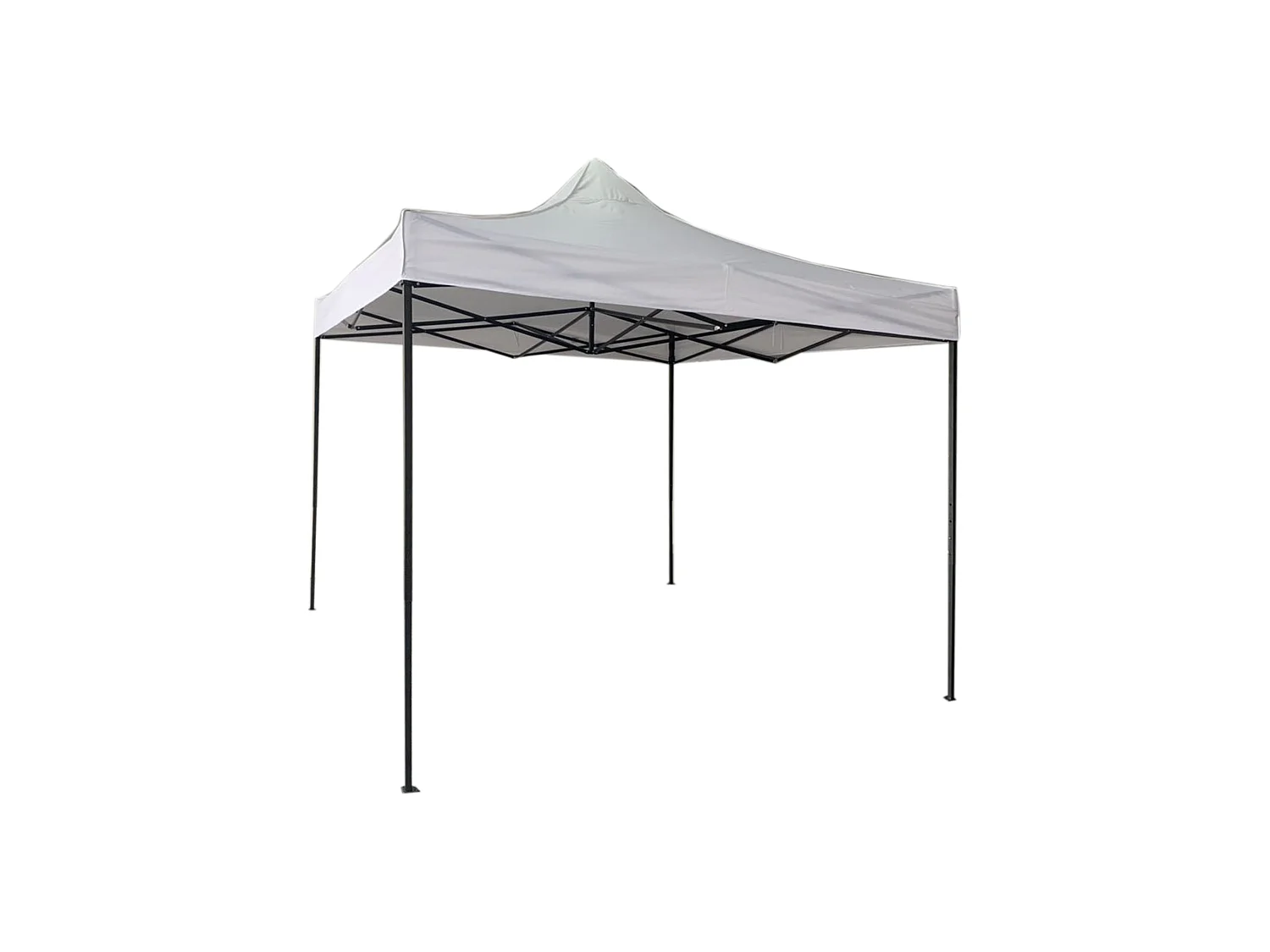 Gazebo Pieghevole A Fisarmonica Bianco Metallo Poliestere 3x3