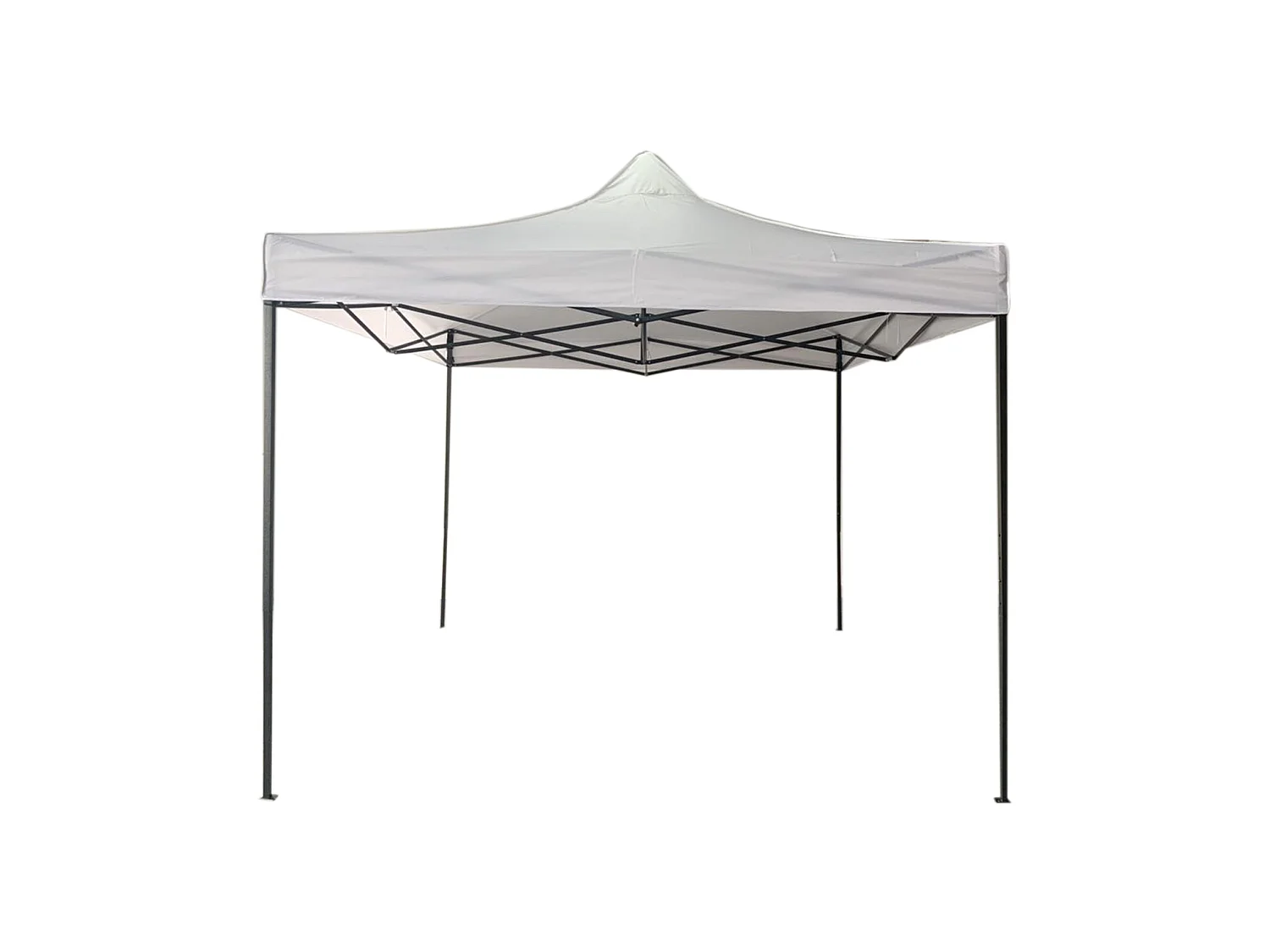 Gazebo Acordeão Dobrável Branco Metal Poliester 3x3