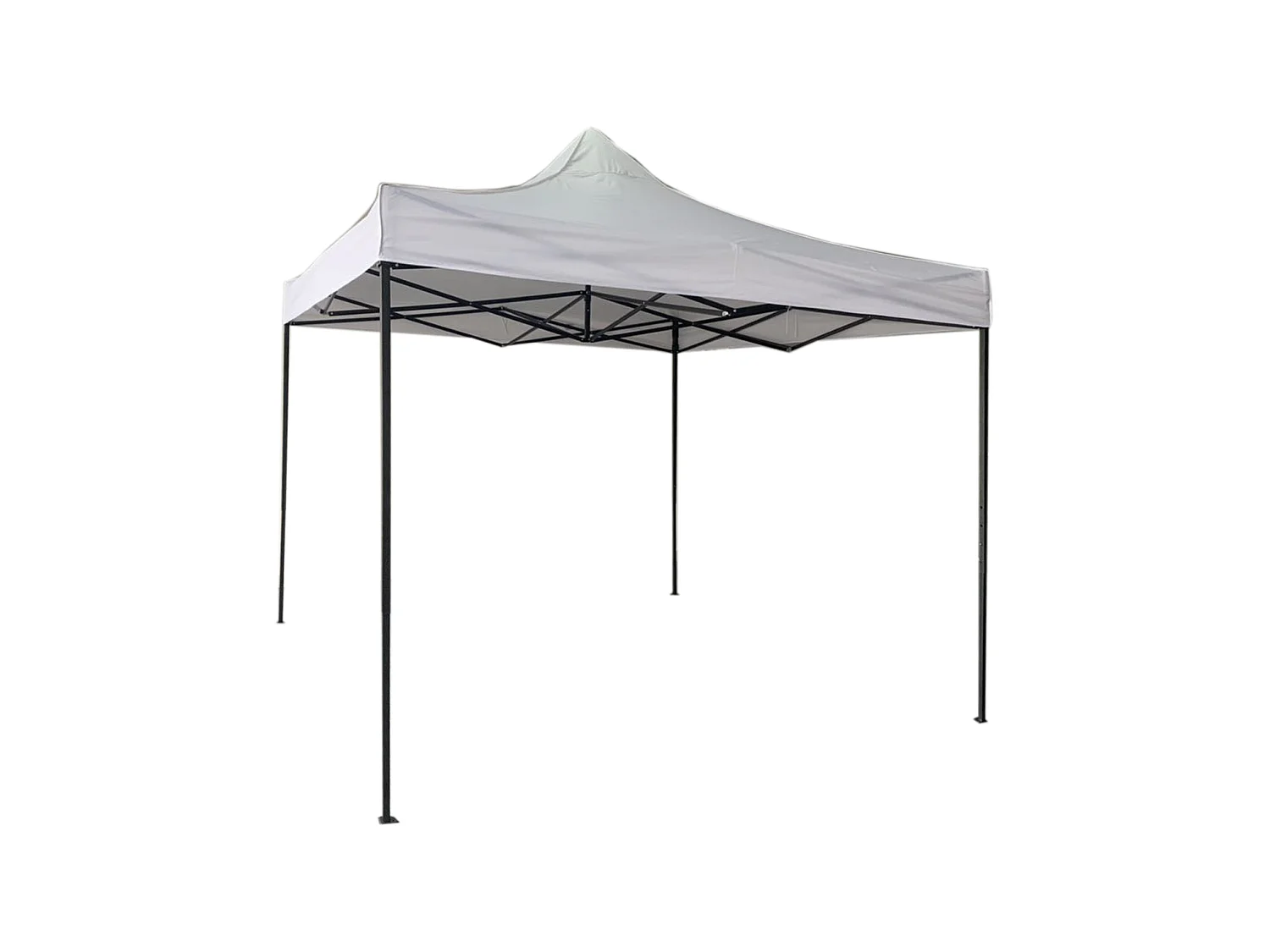 Gazebo Acordeão Dobrável Branco Metal Poliester 3x3