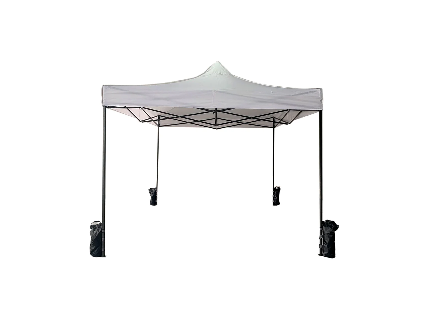 Gazebo Dobrável Branco 4 Pesos Metal Poliéster 3x3