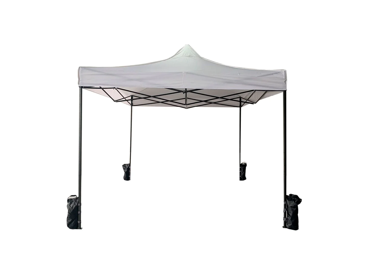 Gazebo Dobrável Branco 4 Pesos Metal Poliéster 3x3