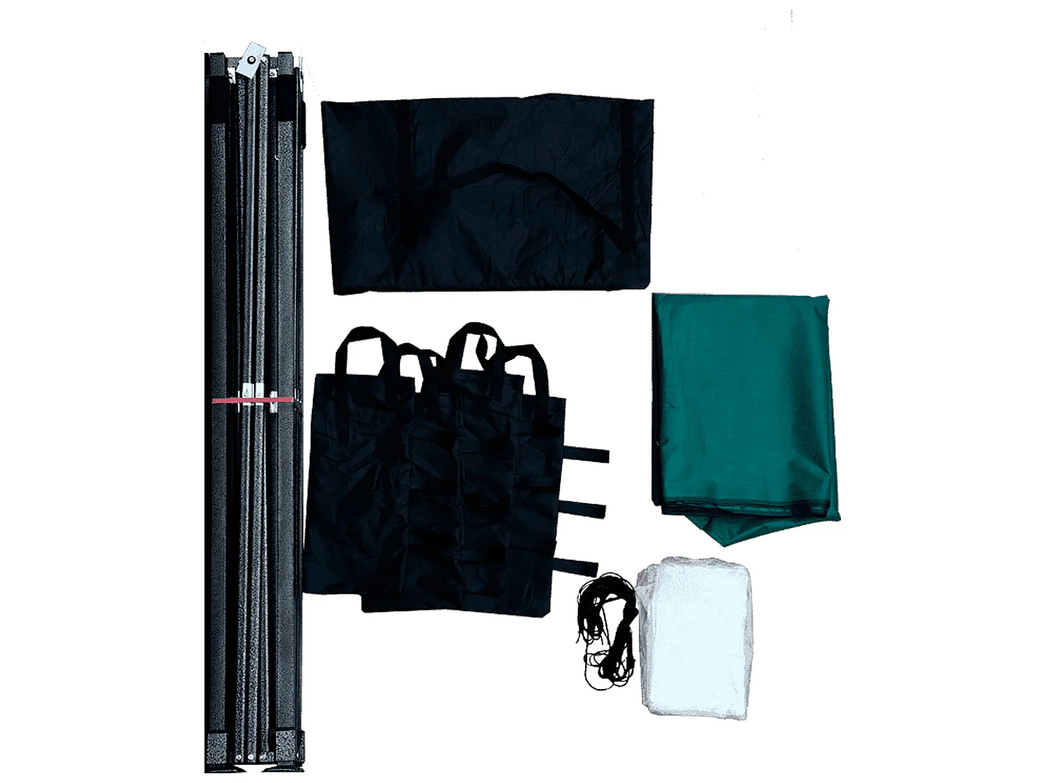 Gazebo Tela Dobrável Verde 4 Pesos Poliéster Metálico 3x3