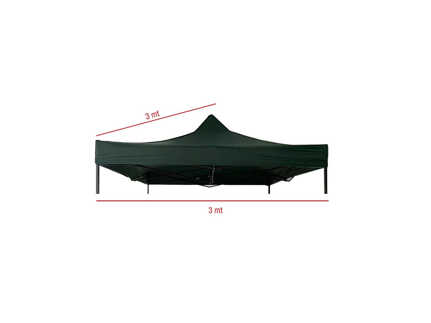 Telo Ricambio Gazebo Verde Poliestere Oxford 800d Anti Uv 3x3