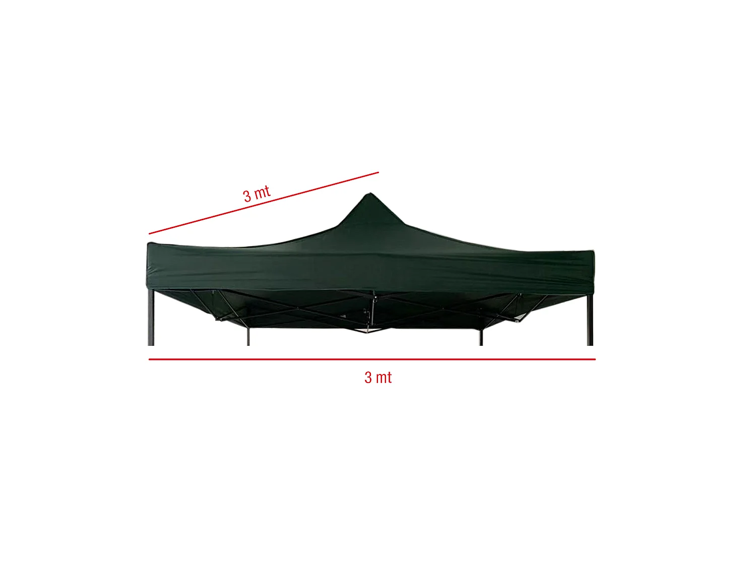 Housse De Remplacement Pour Gazebo Vert Polyester Anti Uv 3x3