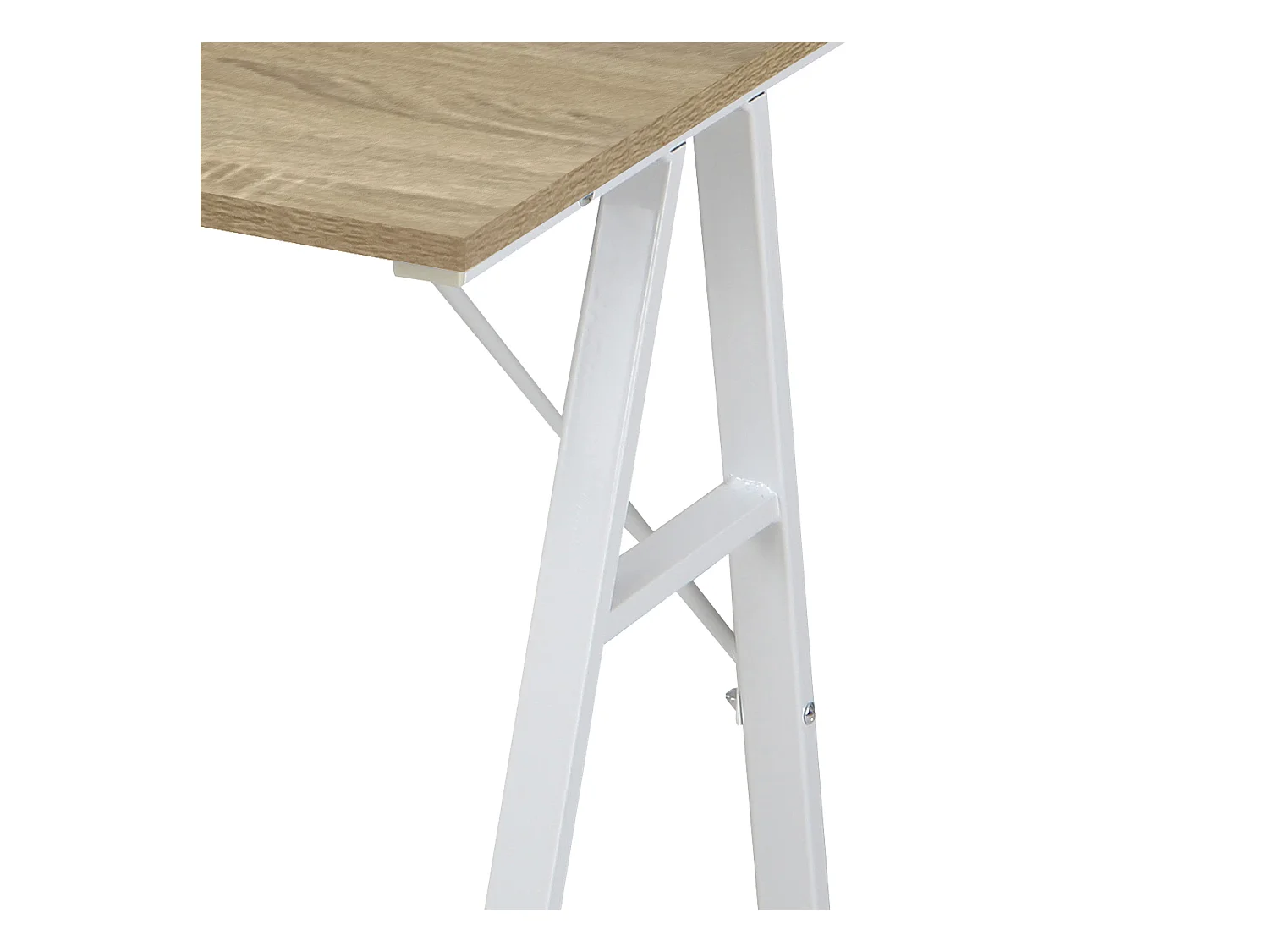 Table d'ordinateur Bureau de jeu Gaming Moderne en Acier Bois beige
