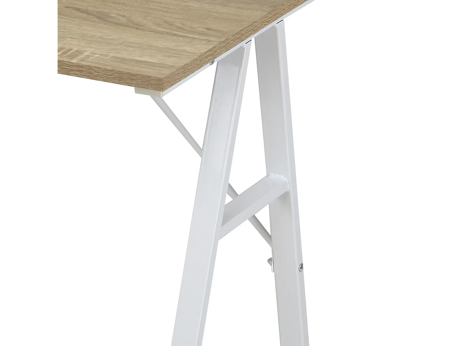 Table d'ordinateur Bureau de jeu Gaming Moderne en Acier Bois beige