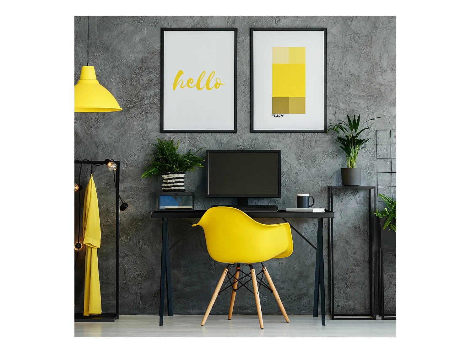 Bureau d'ordinateur Table de jeu en Bois et Acier noir Bureau Maison