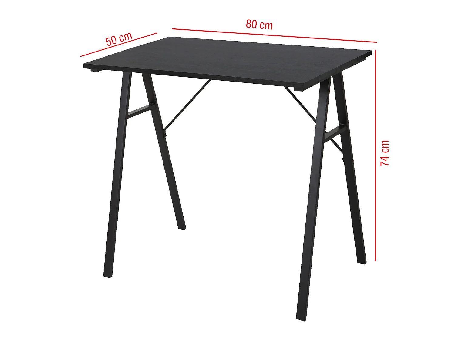 Bureau d'ordinateur Table de jeu en Bois et Acier noir Bureau Maison