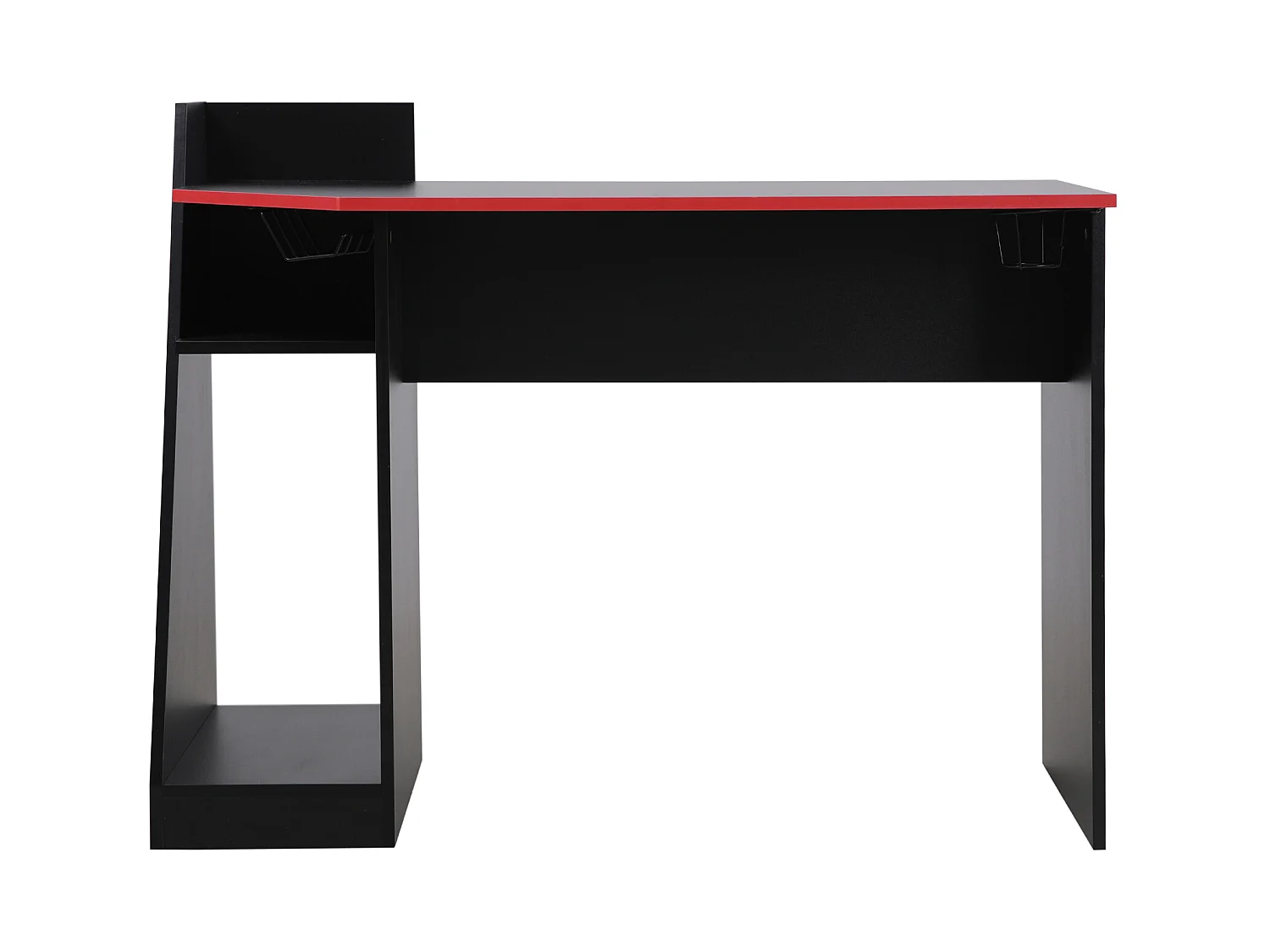 Table gaming pour PC noire rouge en bois moderne avec accessoires