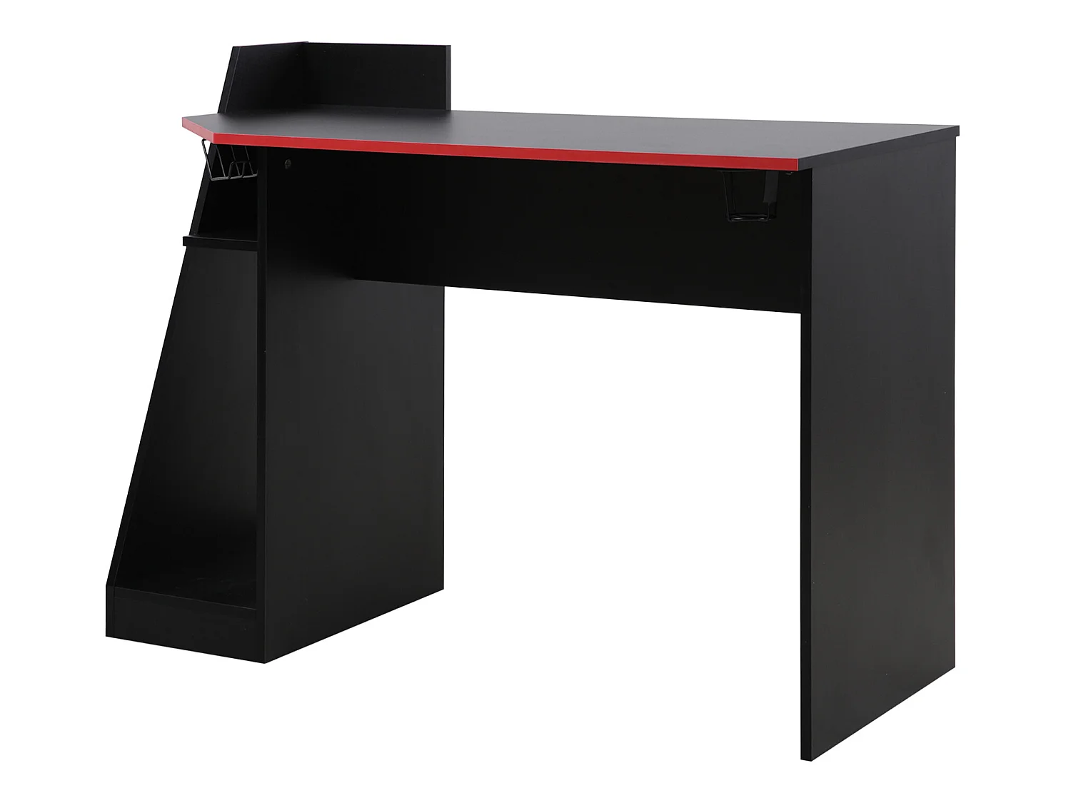 Table gaming pour PC noire rouge en bois moderne avec accessoires