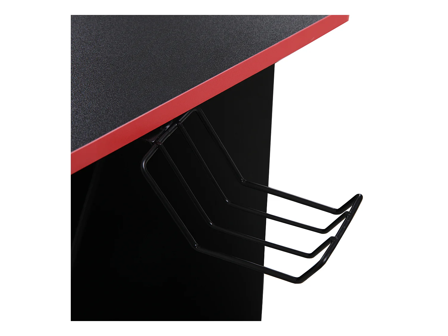 Table gaming pour PC noire rouge en bois moderne avec accessoires