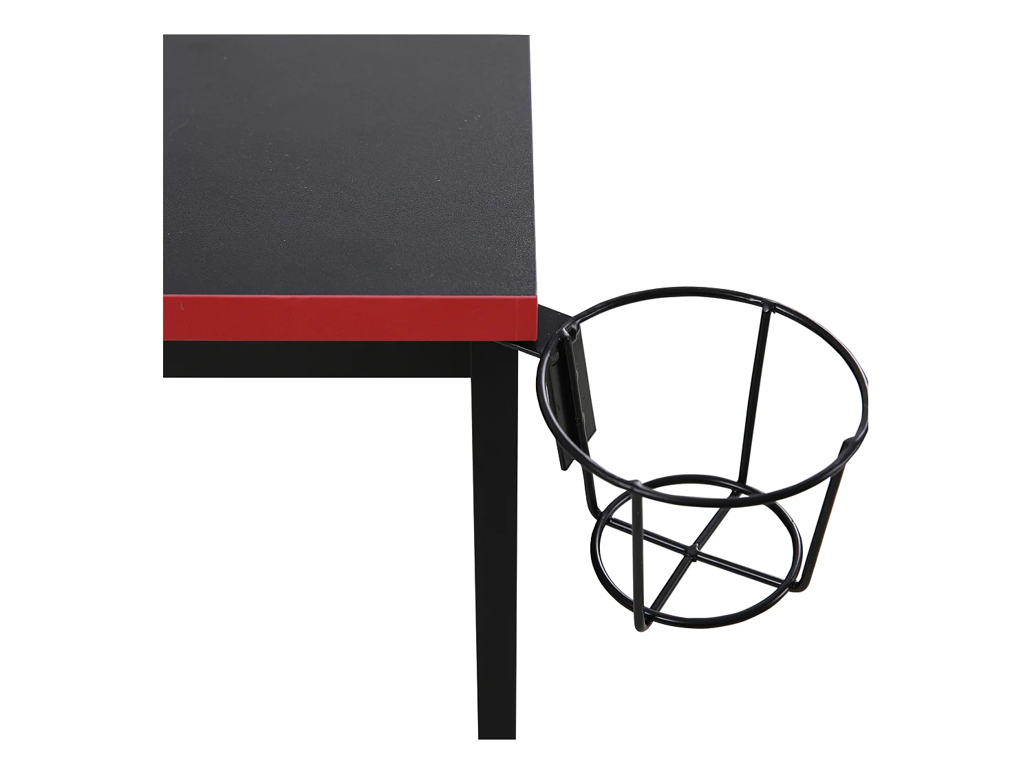 Table gaming pour PC noire rouge en bois moderne avec accessoires