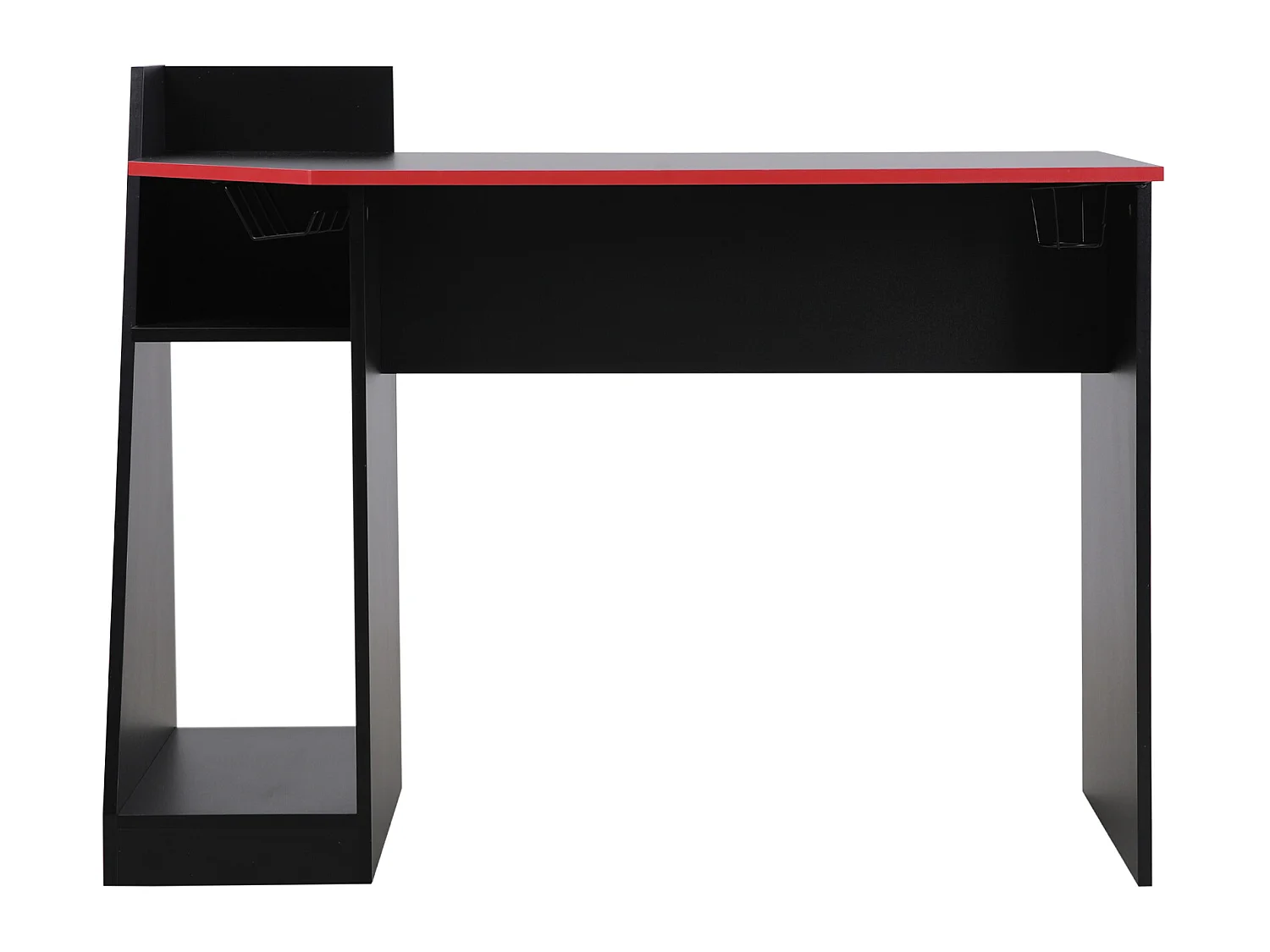 Table gaming pour PC noire rouge en bois moderne avec accessoires