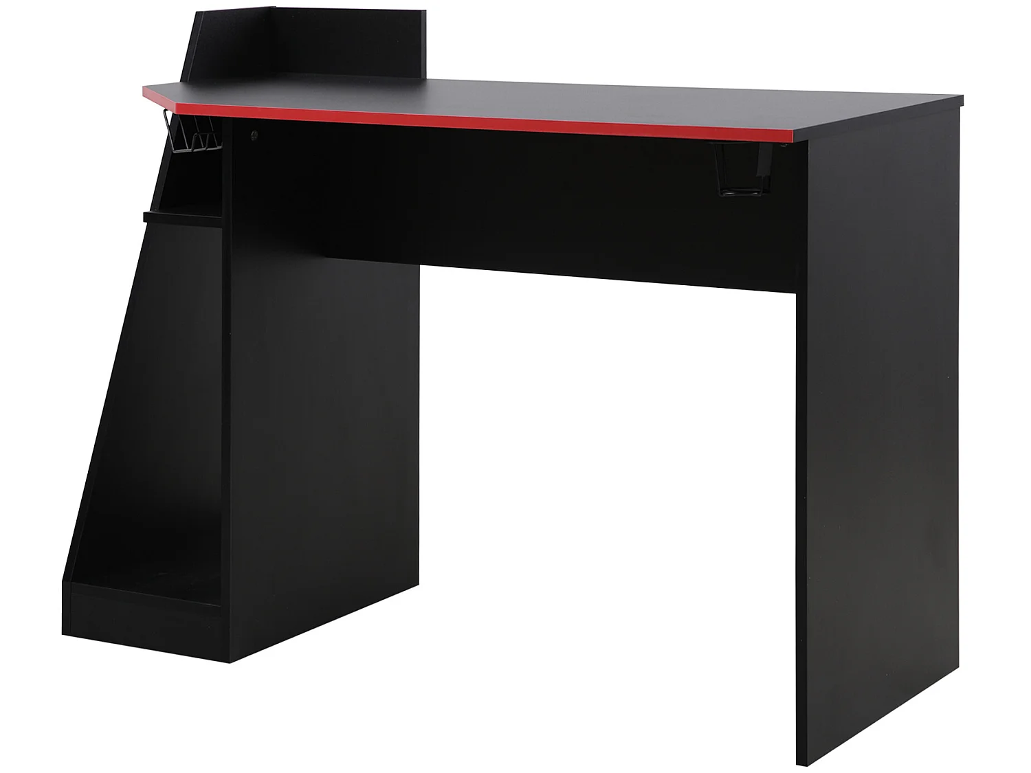 Table gaming pour PC noire rouge en bois moderne avec accessoires