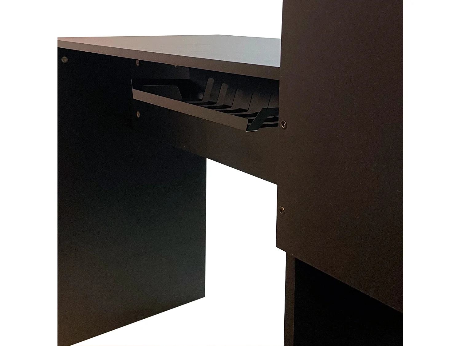 Table gaming pour PC noire rouge en bois moderne avec accessoires