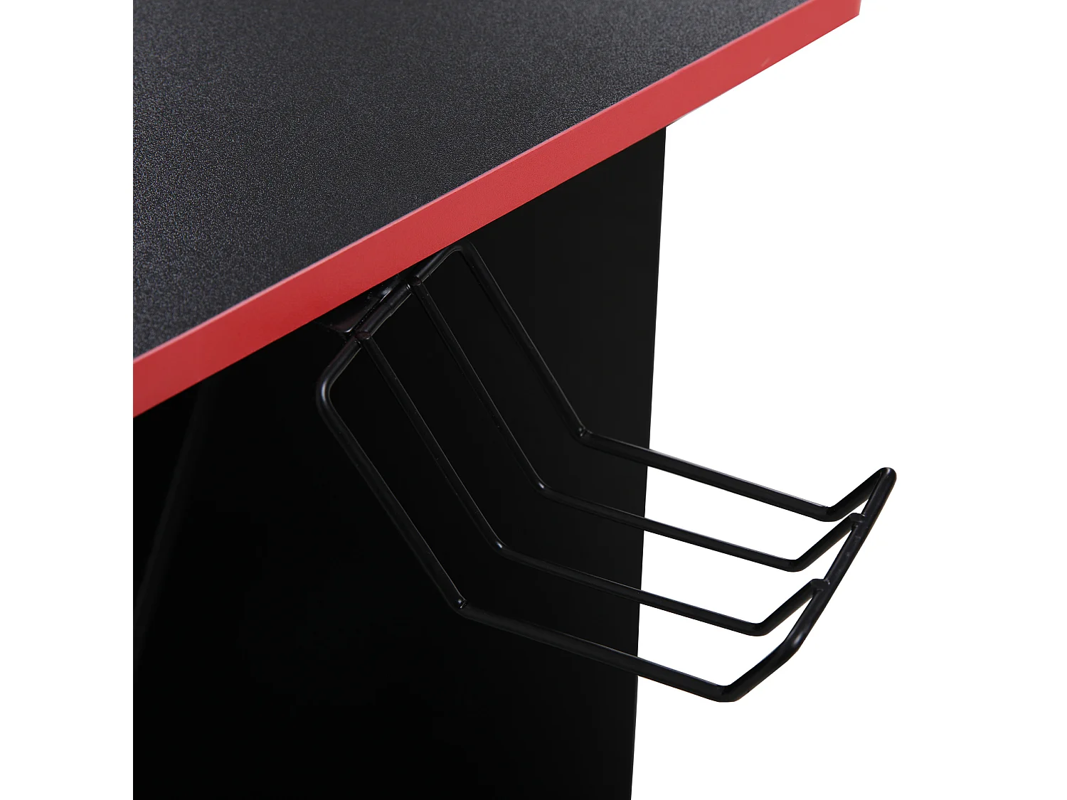 Table gaming pour PC noire rouge en bois moderne avec accessoires