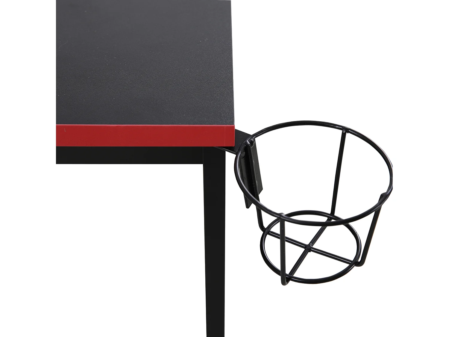 Table gaming pour PC noire rouge en bois moderne avec accessoires