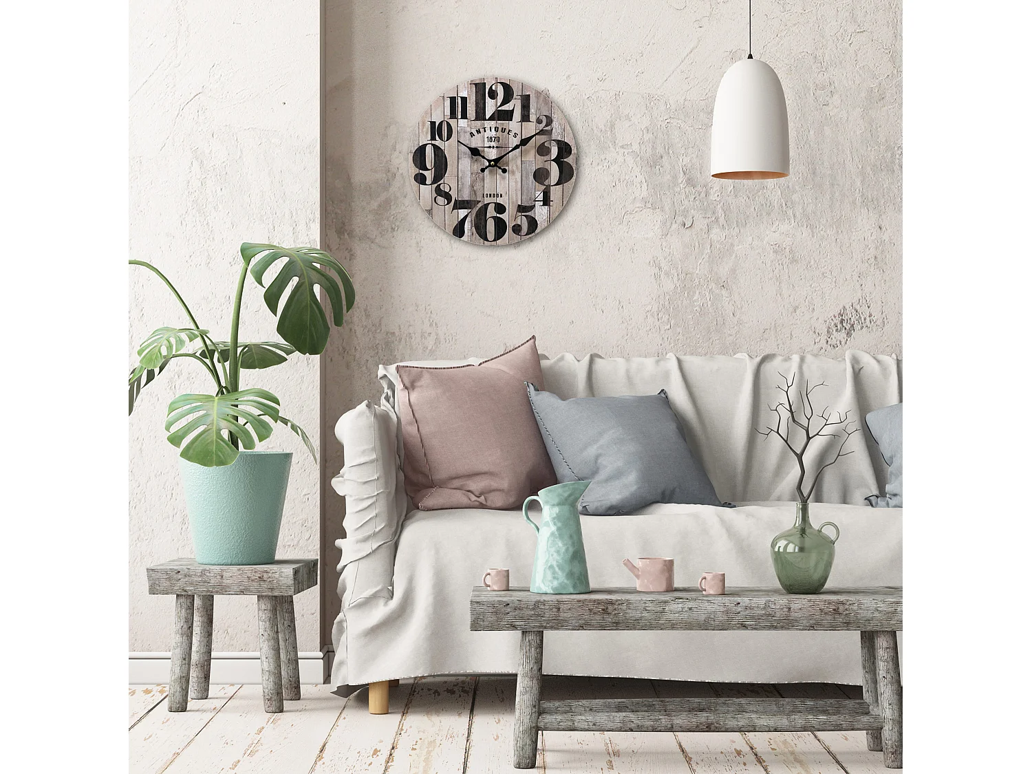 Orologio A Muro Mdf Nero Marrone Cucina Soggiorno 33,8x33,8x4